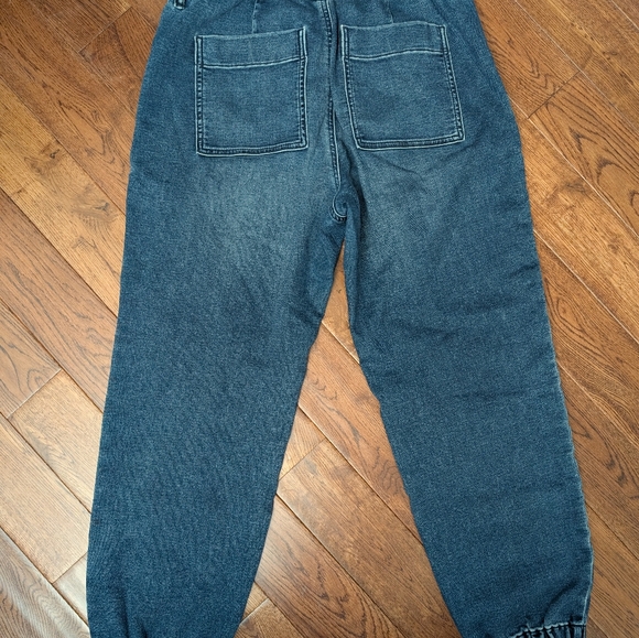 EUC J. Crew Utility Denim Jogger Pants Ladies Size 30 Elastic & Button Zip Waist - Picture 6 of 11